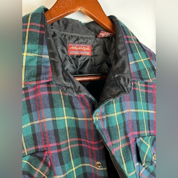 Vintage Allen Winfield Mens Button Up Tartan Plaid Wool Blend Shacket Quilted 3X - Picture 4 of 11